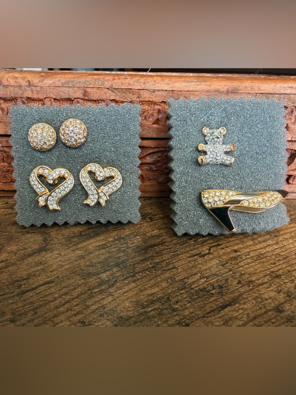 Vintage Swarovski earrings and pins lot